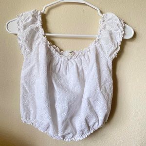White off the shoulder crop top
